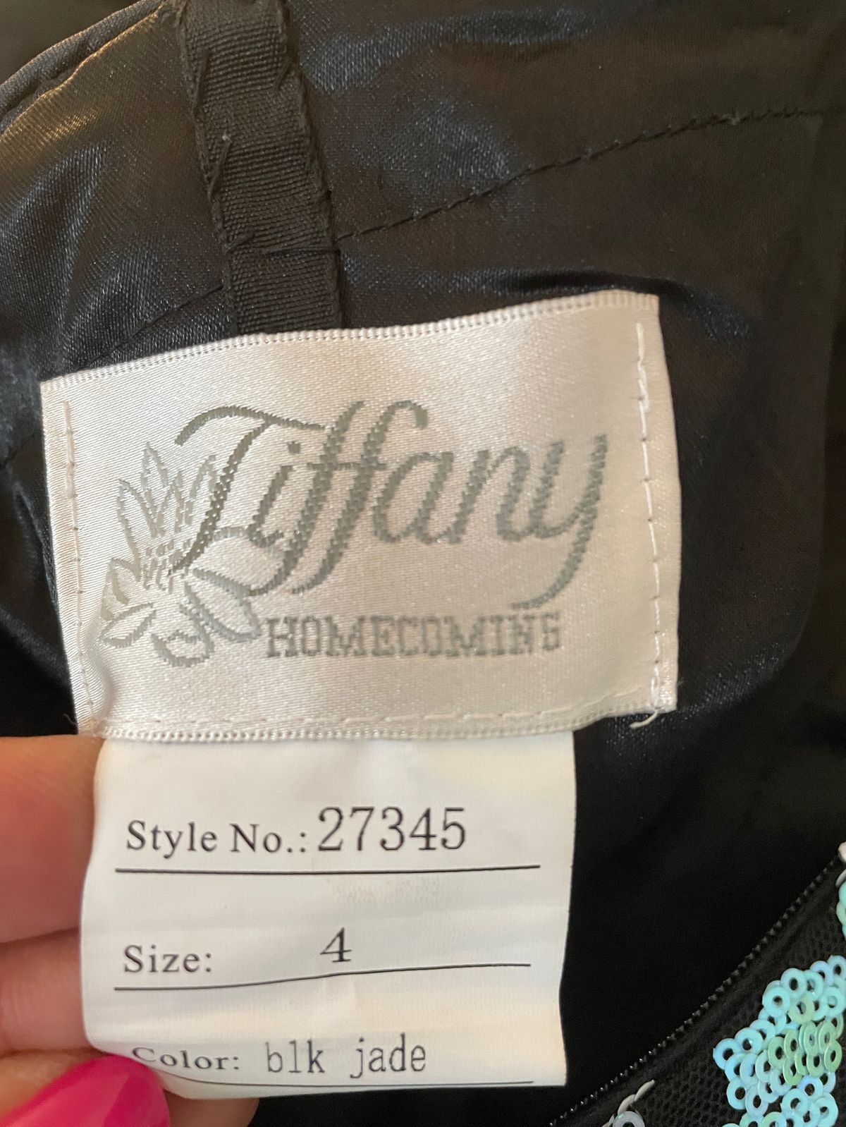 Tiffany Designs Size 4 Homecoming Plunge Black Cocktail Dress on Queenly