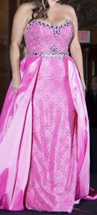 Johnathan Kayne Size 6 Prom Strapless Pink A-line Dress on Queenly