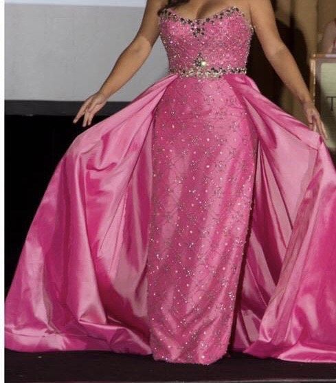 Johnathan Kayne Size 6 Prom Strapless Pink A-line Dress on Queenly