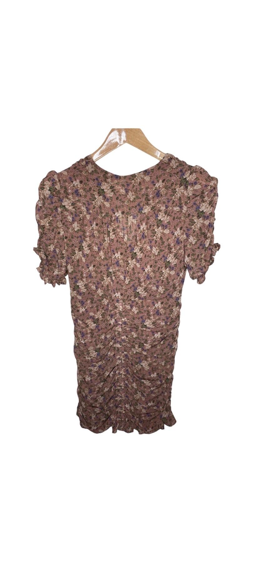 ASTR the Label Size L Plunge Floral Brown Cocktail Dress on Queenly