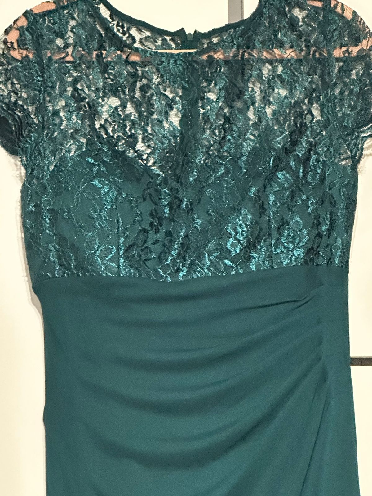 Size 14 Plunge Green A-line Dress on Queenly