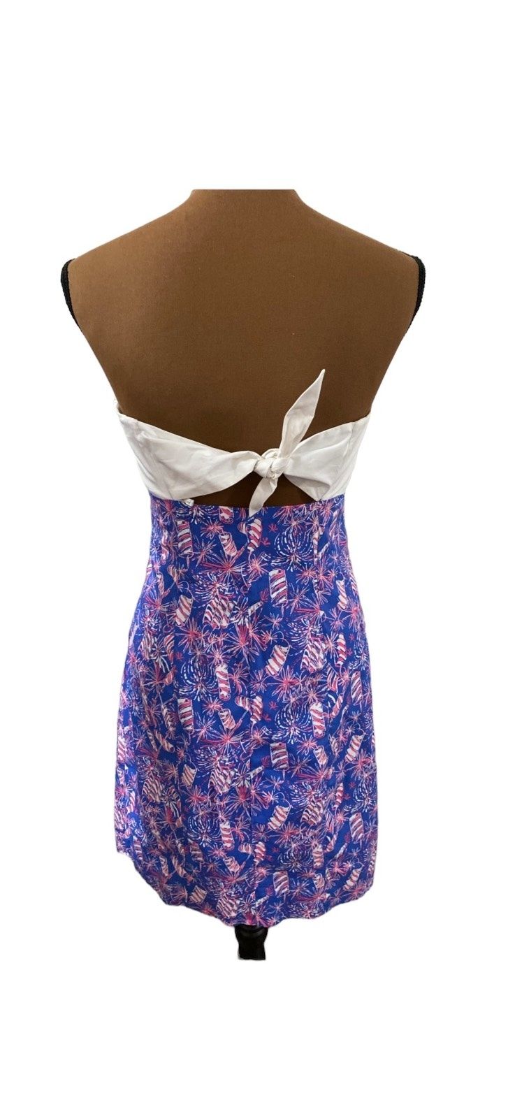 Style Starry Blue Cherry Bomb Lilly Pulitzer Size 6 Strapless Blue Cocktail Dress on Queenly