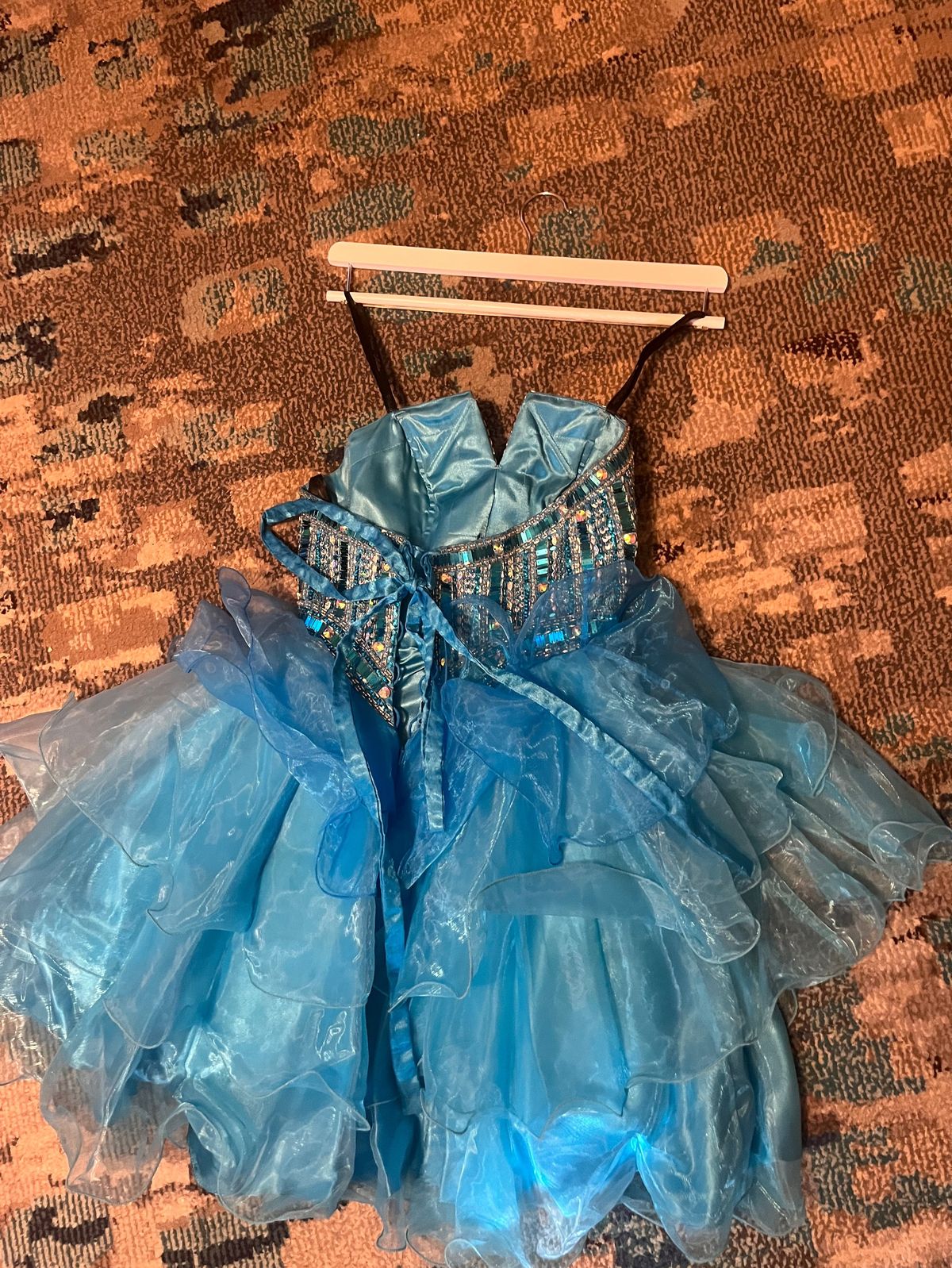 Princess collection Size 6 Prom Strapless Blue Ball Gown on Queenly