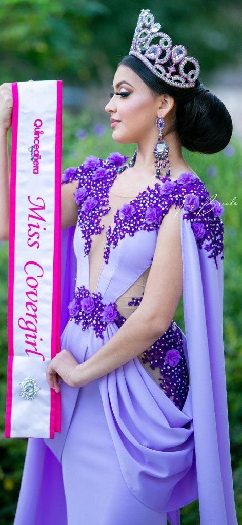 Size S Pageant Cap Sleeve Purple Mermaid Dress on Queenly
