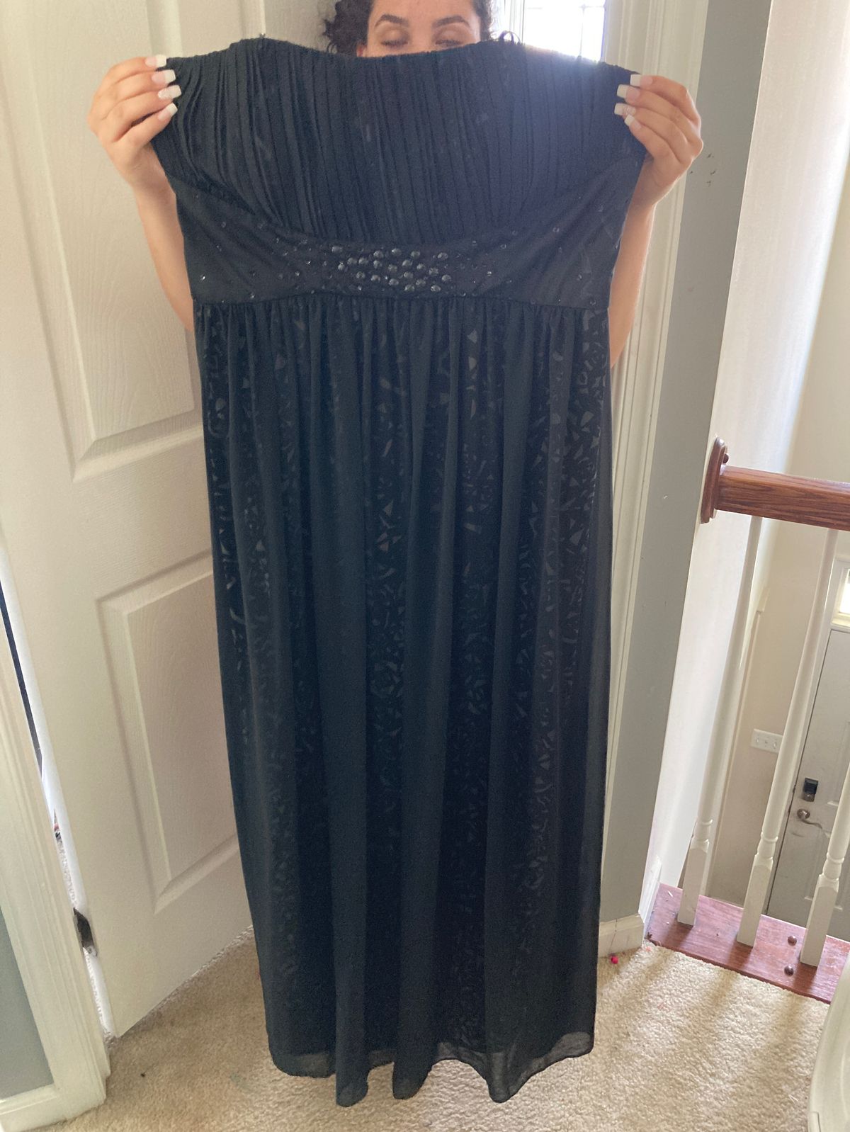 BCBG Size 14 Prom Strapless Black Floor Length Maxi on Queenly