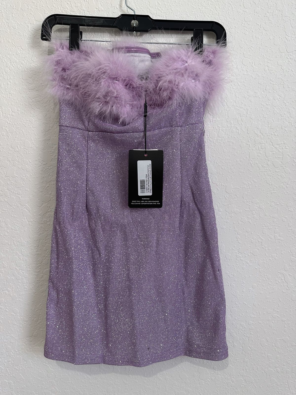 Pretty Little Thing Size 2 Nightclub Strapless Purple Cocktail Dress on Queenly