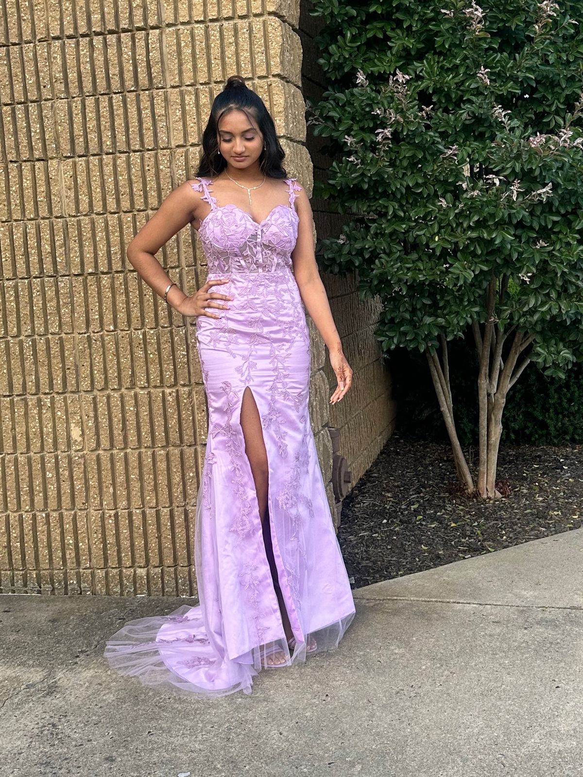 Hello Moon Size 2 Prom Plunge Purple Mermaid Dress on Queenly