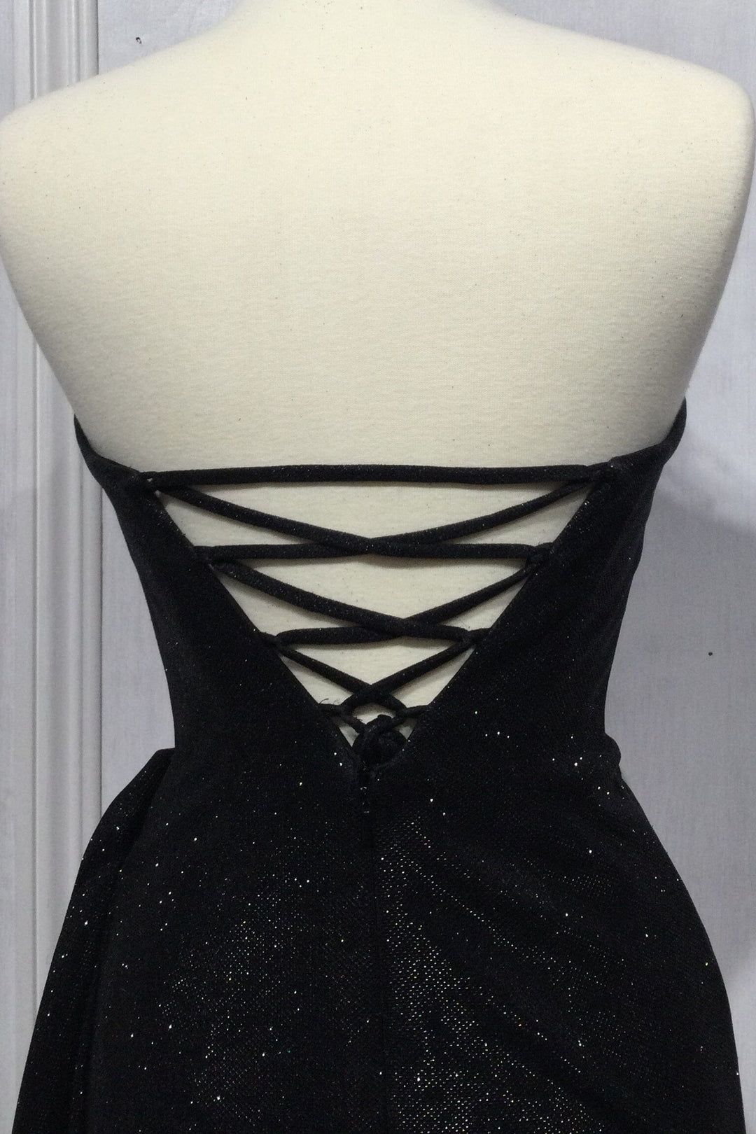 Style KV1091 Cinderella Divine Size 14 Strapless Sheer Black Side Slit Dress on Queenly