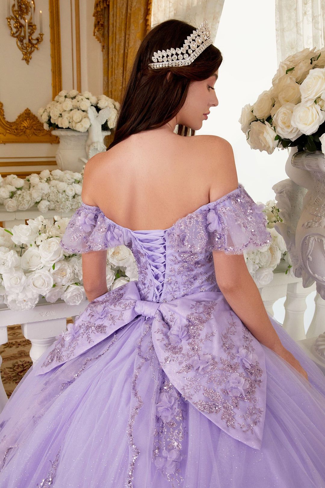 Style 15701 Cinderella Divine Size XS Pageant Off The Shoulder Floral Purple Ball Gown on Queenly
