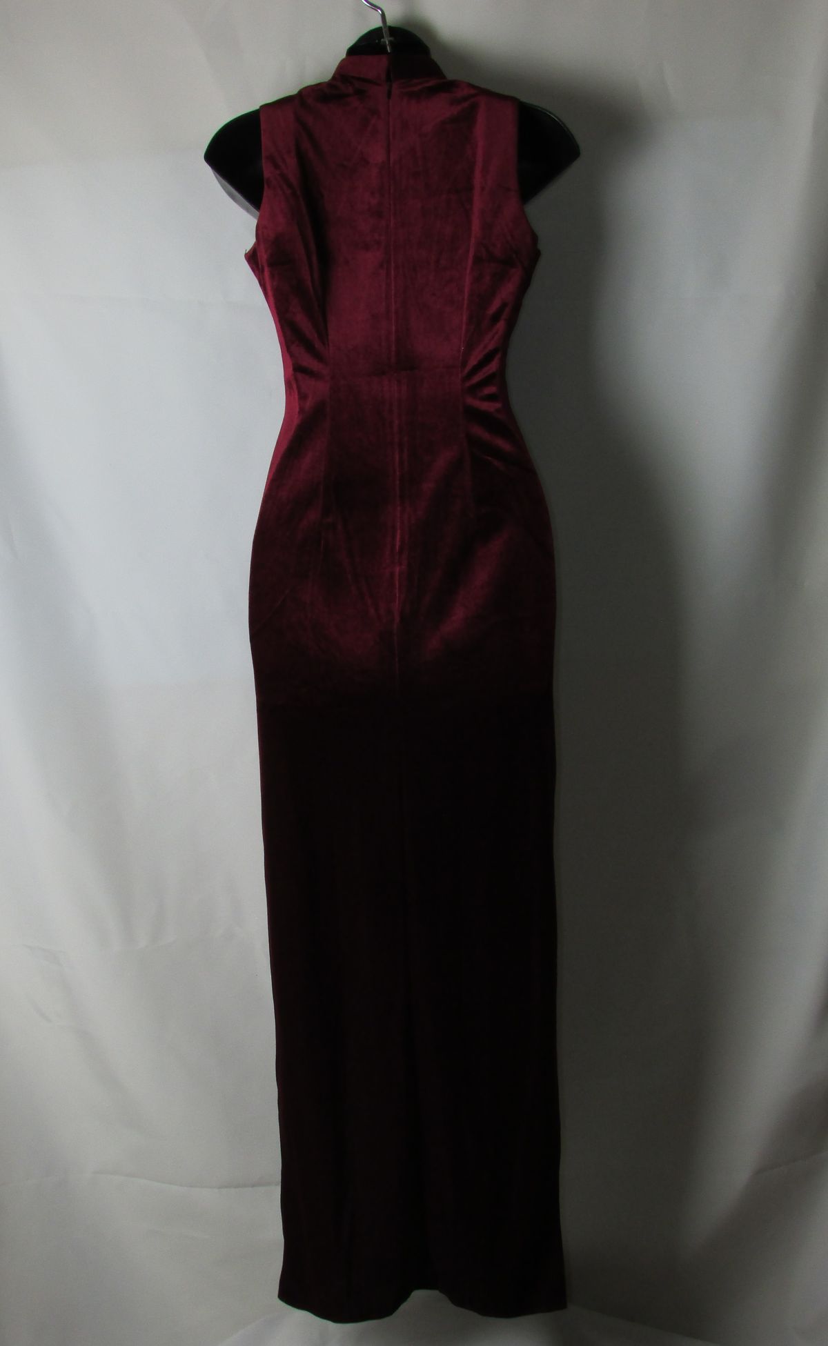 Size 0 Velvet Burgundy Red Side Slit Dress on Queenly