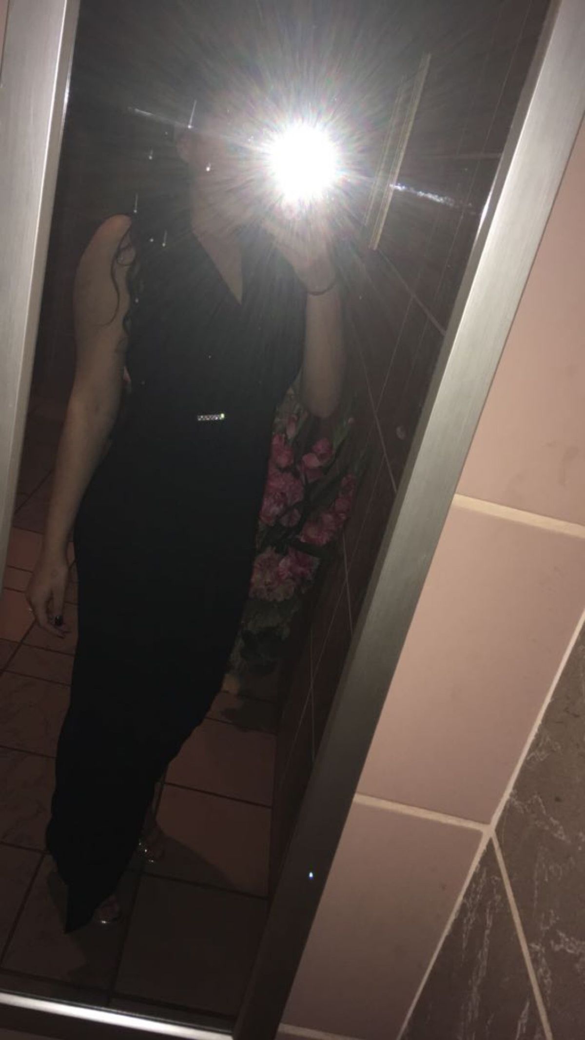 Size 8 Prom Plunge Black Side Slit Dress on Queenly