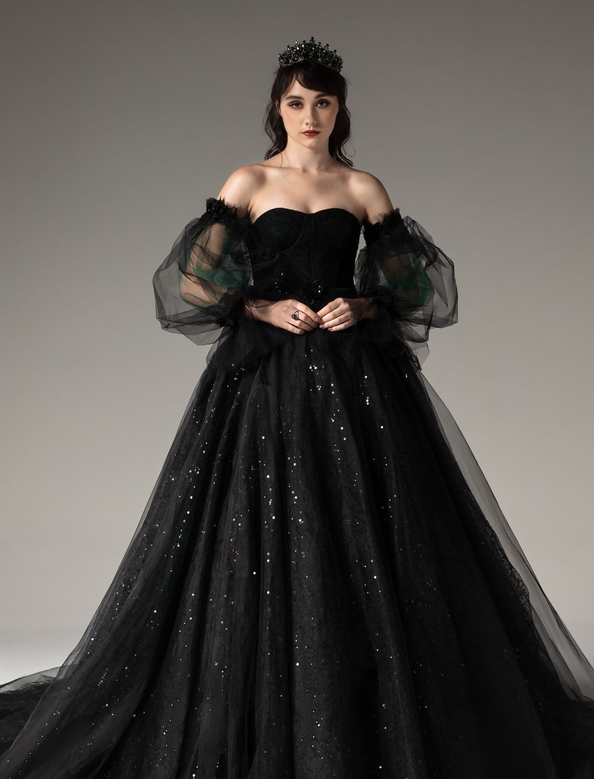 Style CW2506 Cocomelody Size 10 Pageant Black Ball Gown on Queenly