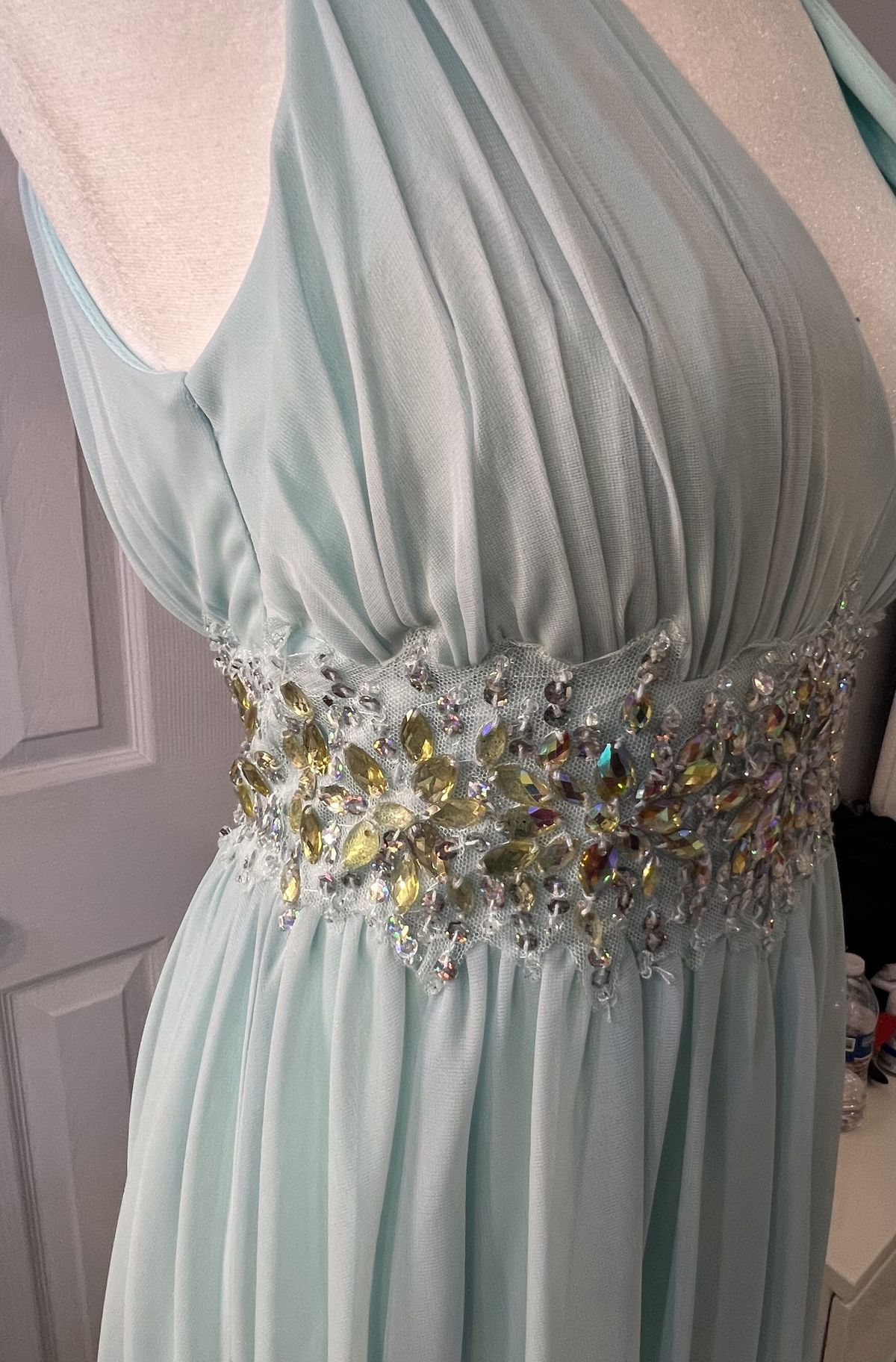 Size 0 Blue Dress With Train on Queenly