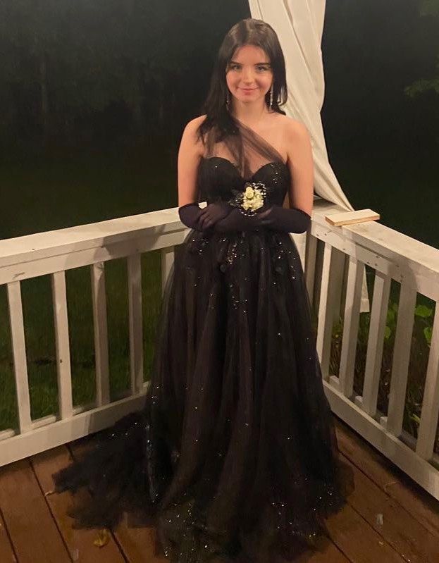 Size 4 Prom Halter Black Ball Gown on Queenly