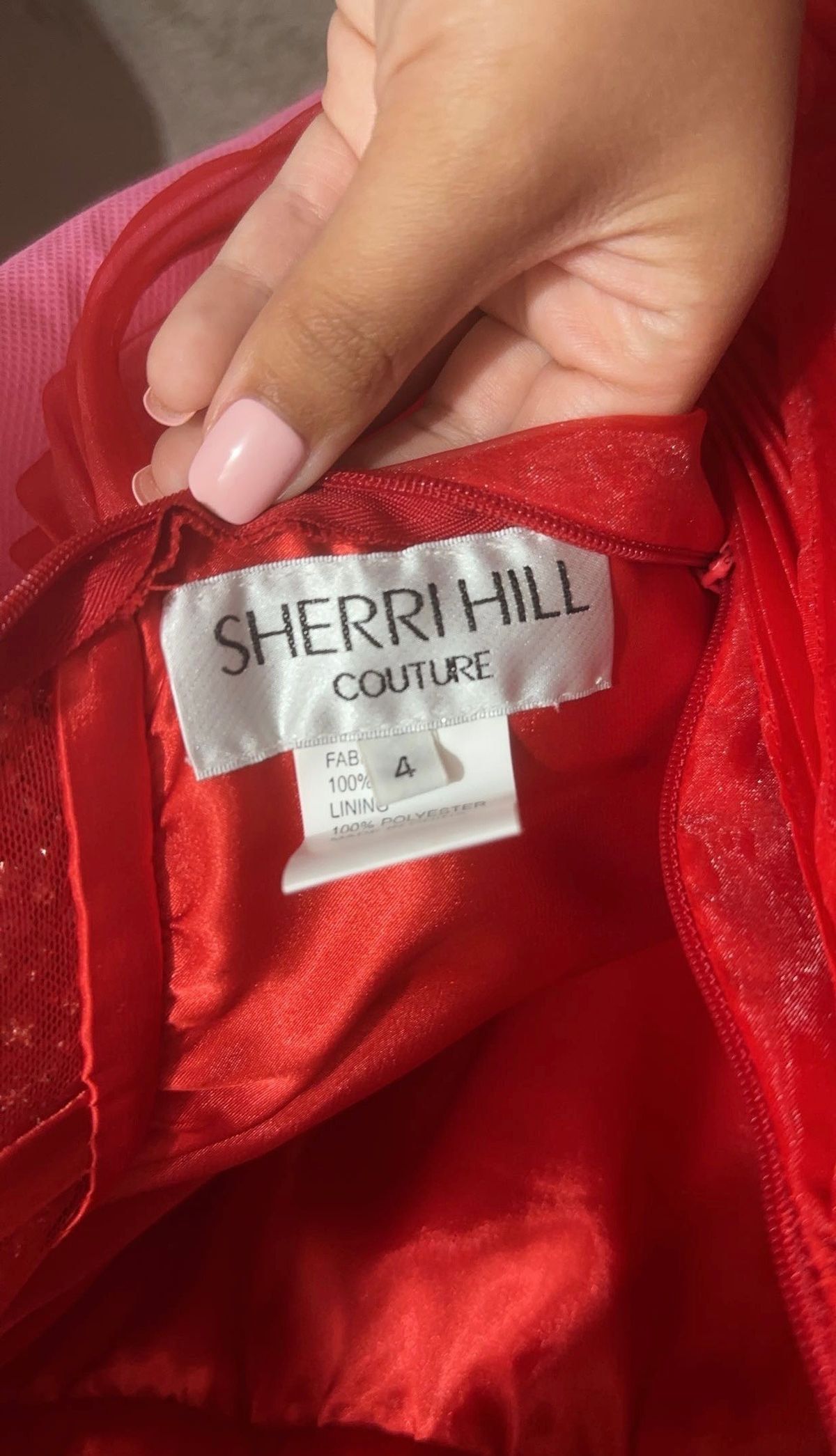 Sherri Hill Size 4 Prom Strapless Sequined Red Ball Gown on Queenly