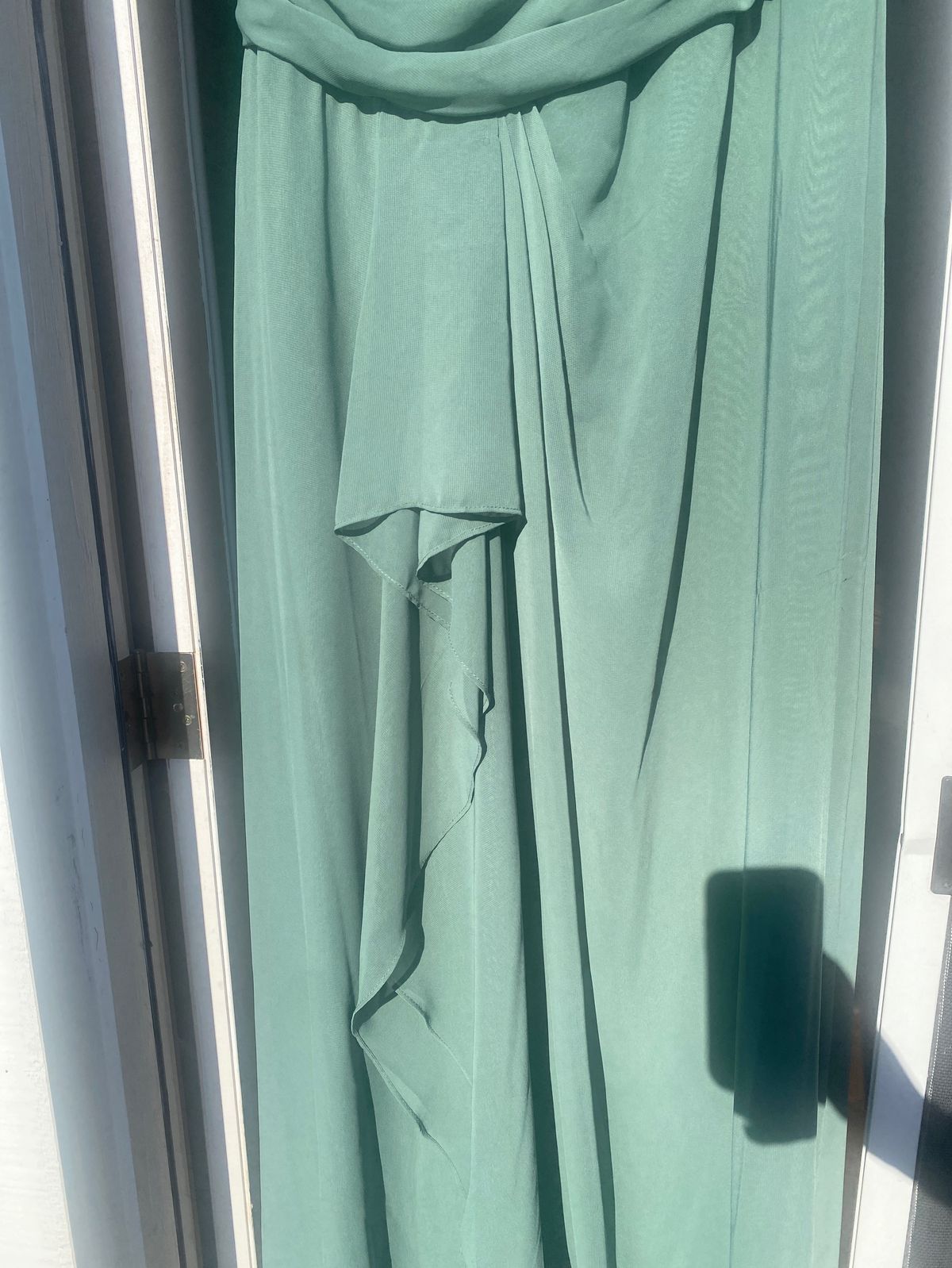 Azazie Plus Size 18 Bridesmaid Plunge Green Floor Length Maxi on Queenly