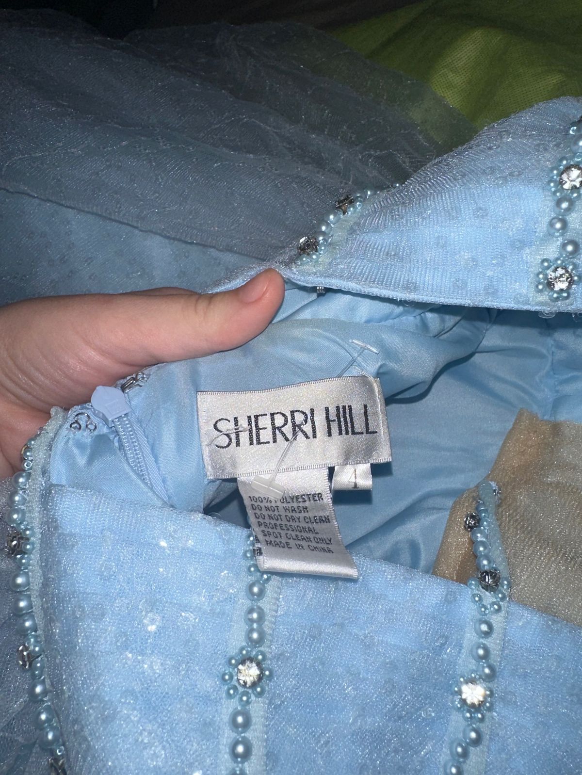 Sherri Hill Size 4 Prom Plunge Blue Ball Gown on Queenly