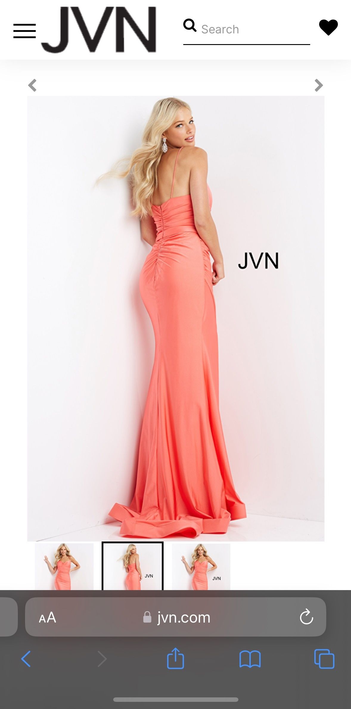 JVN by Jovani Size 0 Plunge Orange Side Slit Dress on Queenly