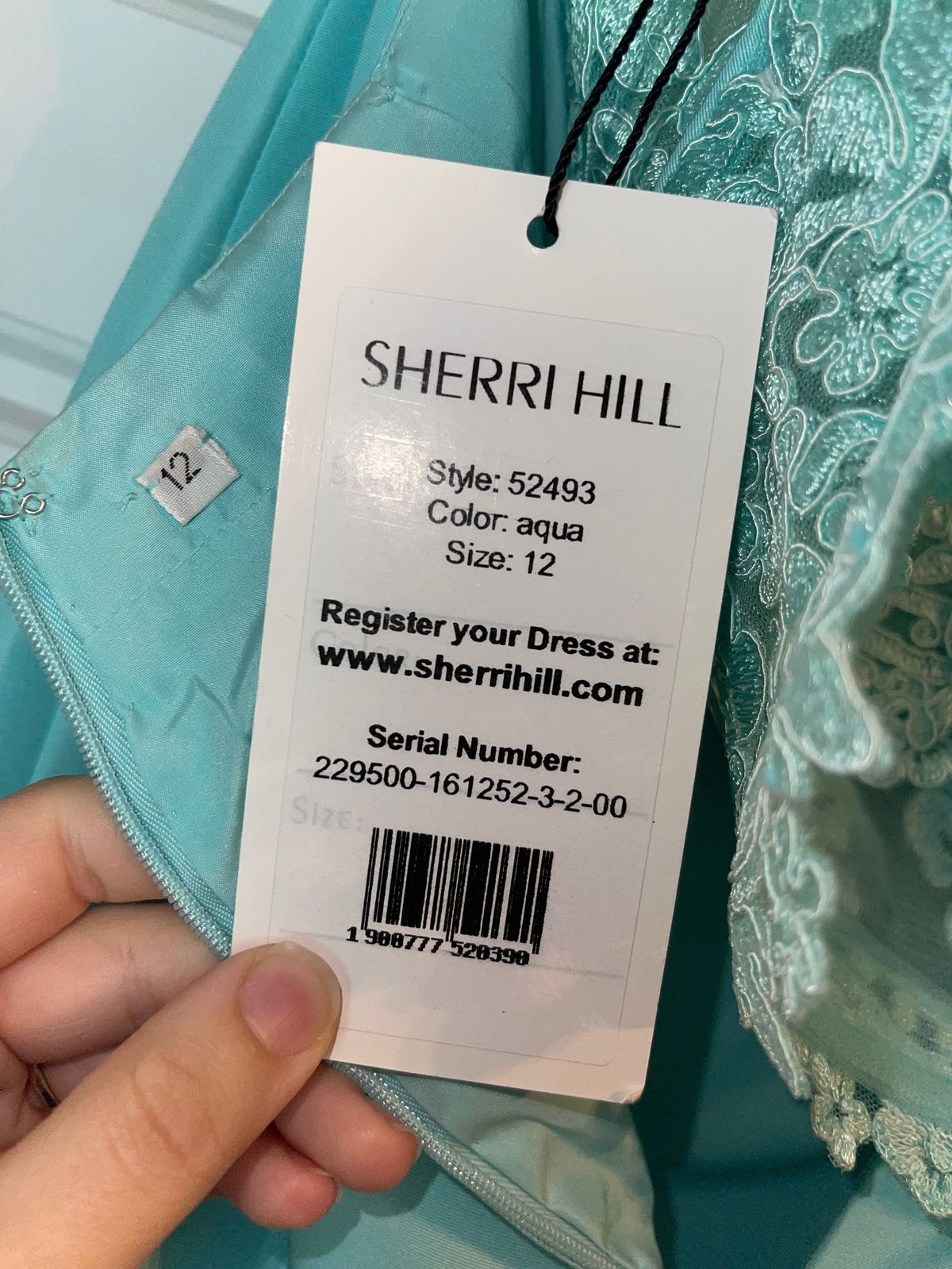 Style 52493 Sherri Hill Size 12 Prom Plunge Blue Mermaid Dress on Queenly