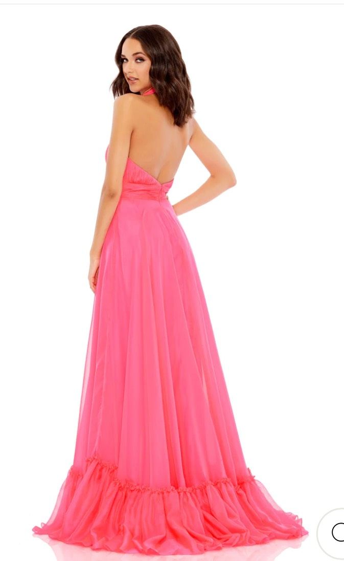 Style #67816 Mac Duggal Size 2 High Neck Sheer Pink Floor Length Maxi on Queenly