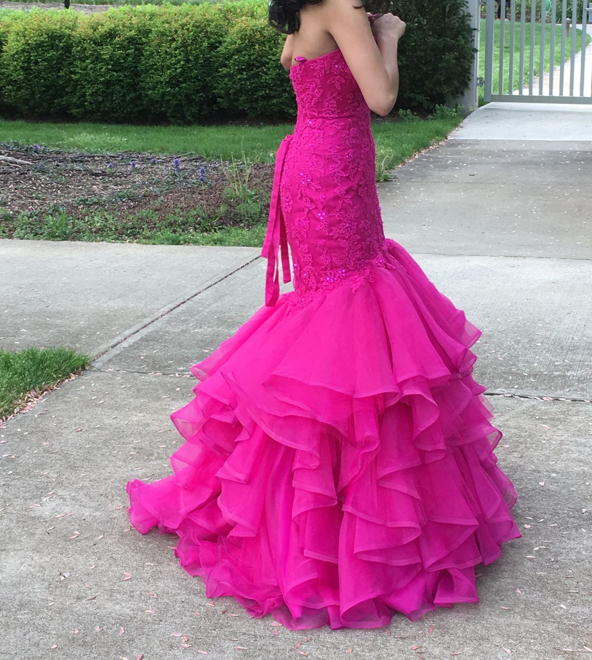 Size 0 Prom Strapless Pink Mermaid Dress on Queenly