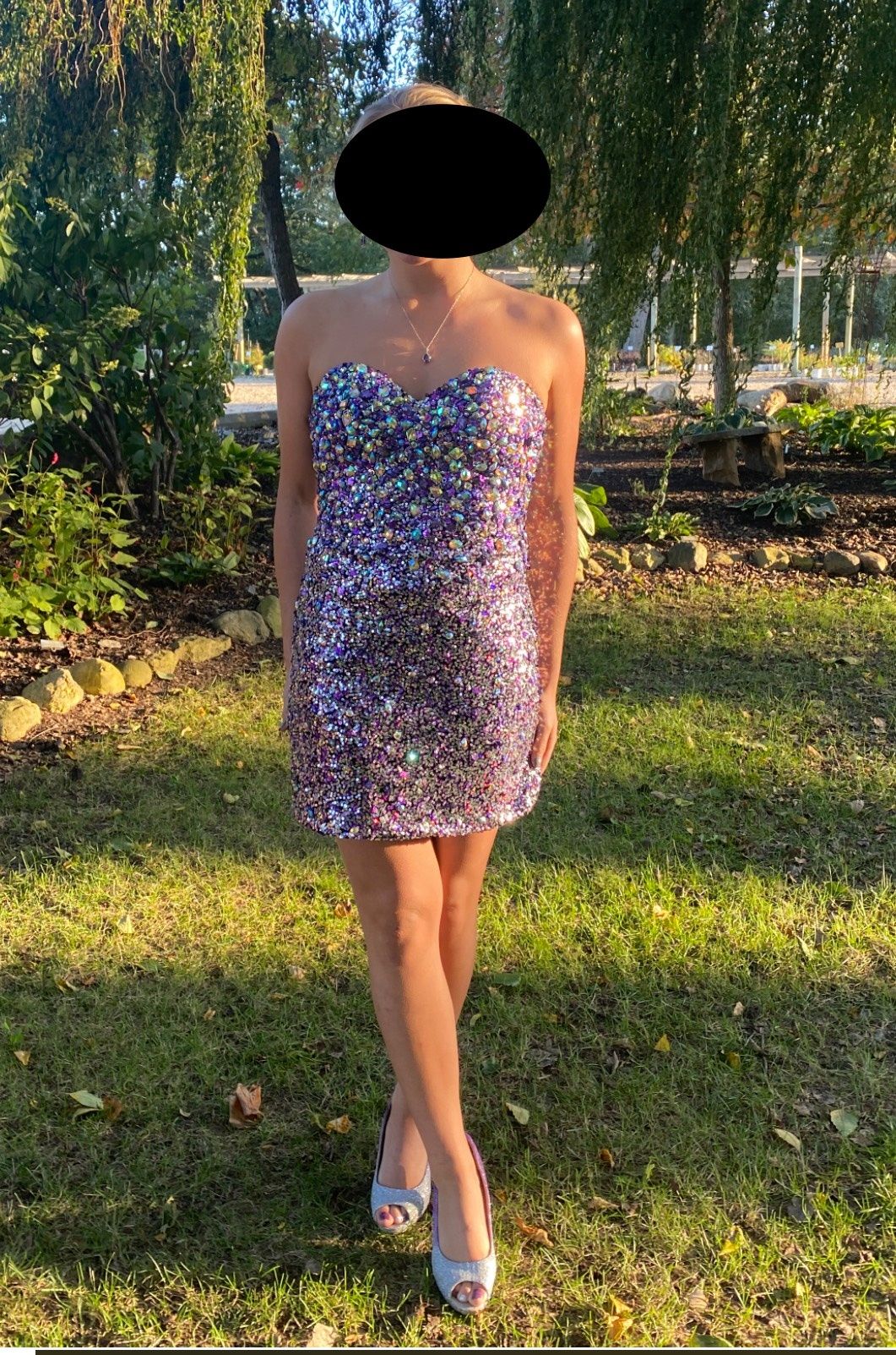 Size 6 Homecoming Strapless Purple Cocktail Dress on Queenly