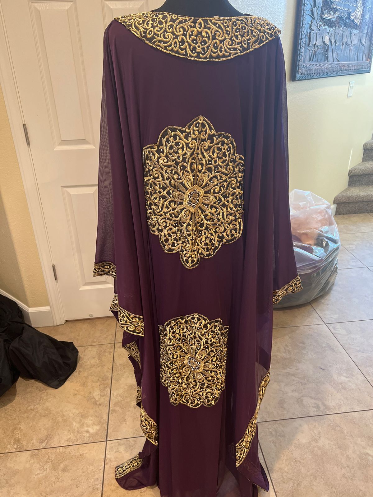 Size XL Prom High Neck Purple A-line Dress on Queenly