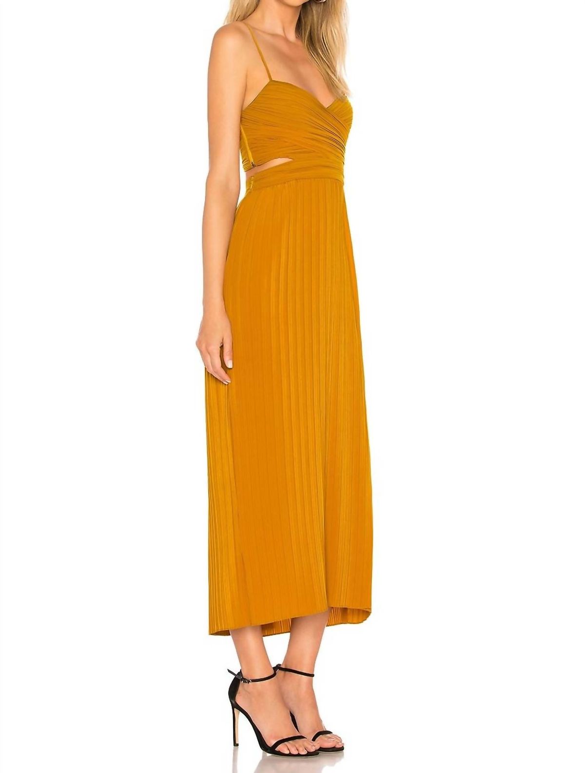 Style 1-1424284240-649 A.L.C. Size 2 Wedding Guest Yellow Side Slit Dress on Queenly