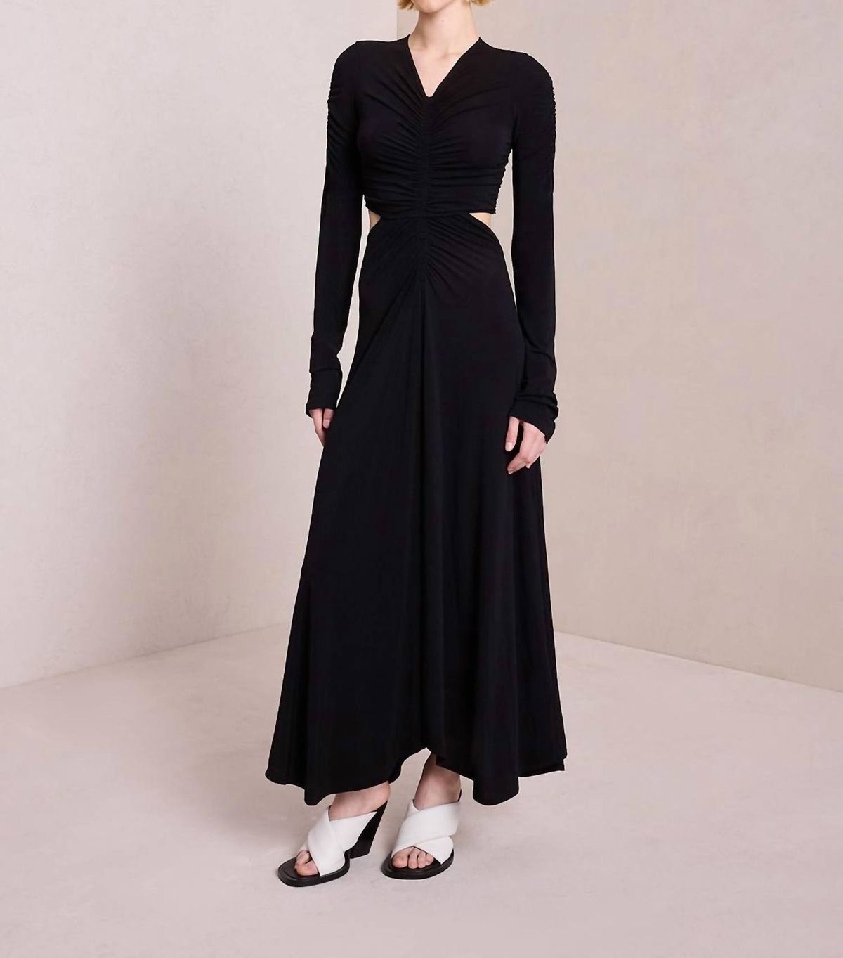 Style 1-1523837034-2901 A.L.C. Size M Long Sleeve Satin Black Cocktail Dress on Queenly