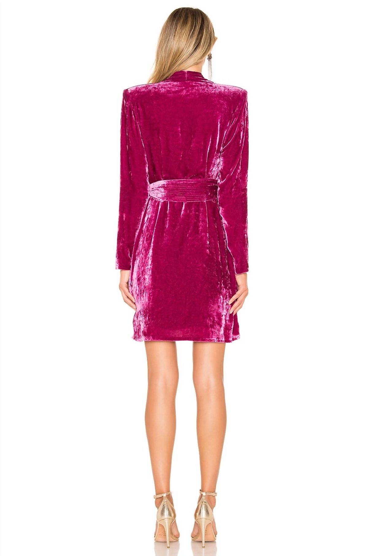 Style 1-2577496691-1901 A.L.C. Size 6 Homecoming Long Sleeve Velvet Hot Pink Cocktail Dress on Queenly