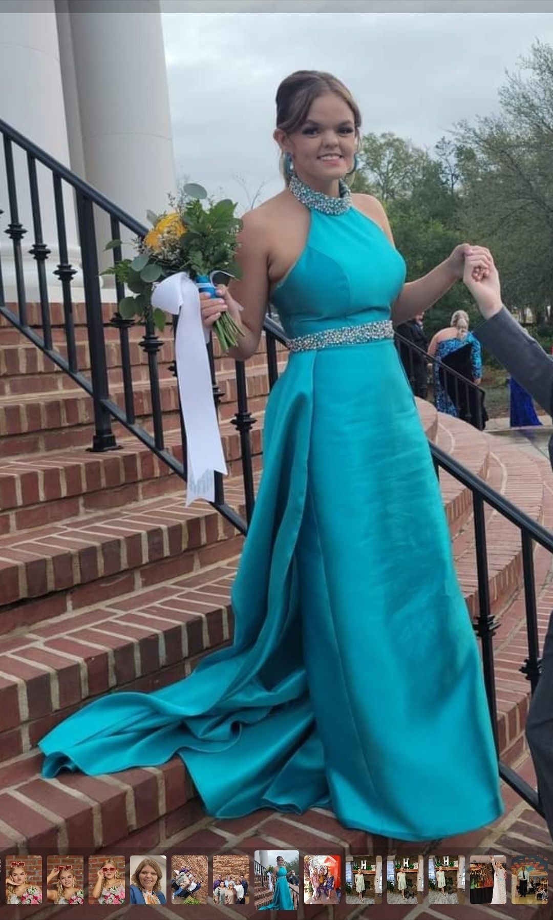 Ashley Lauren Size 8 Prom Blue Dress With Train on Queenly