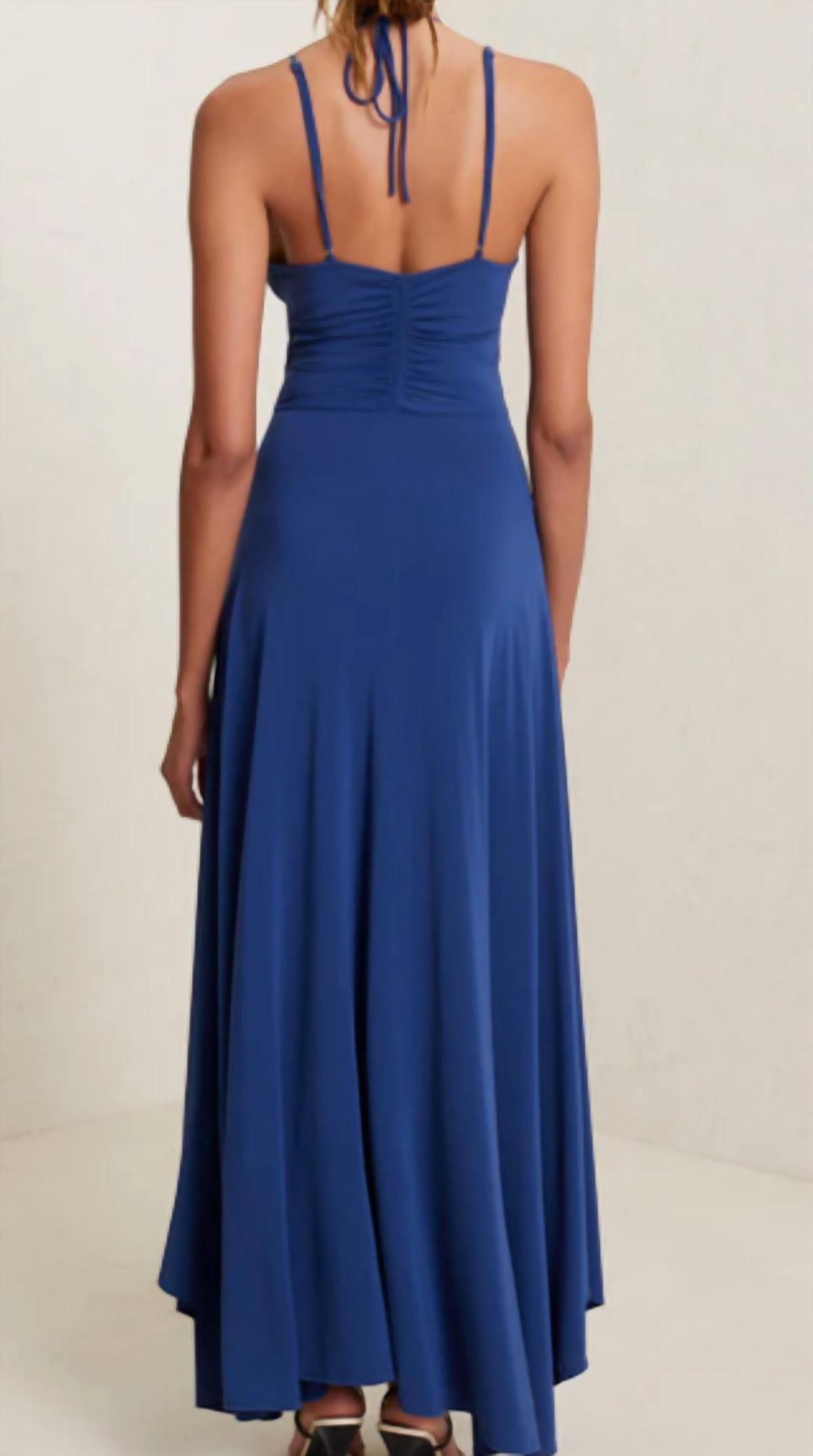 Style 1-4267926305-2901 A.L.C. Size M Wedding Guest Halter Royal Blue Floor Length Maxi on Queenly