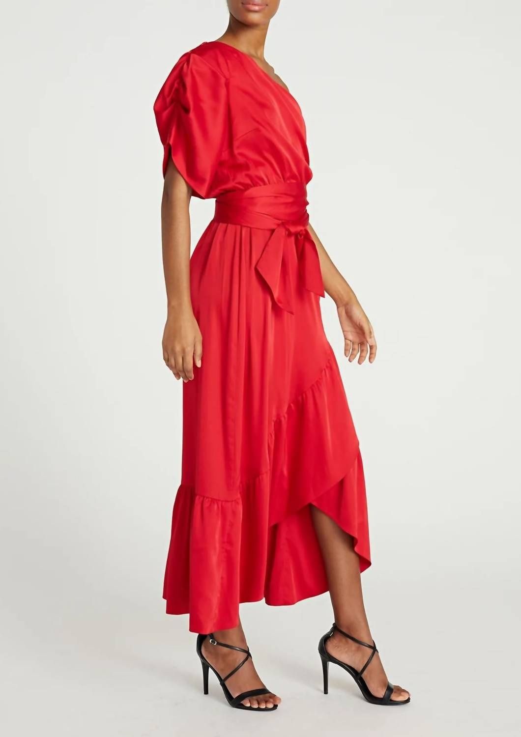 Style 1-747072269-1901 AMUR Size 6 Wedding Guest Cap Sleeve Red Cocktail Dress on Queenly