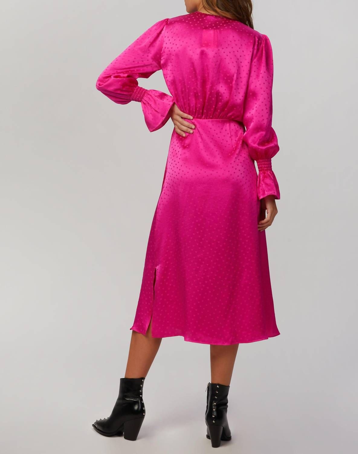 Style 1-2731861249-2696 Art dealer. Size L Homecoming Long Sleeve Satin Hot Pink Cocktail Dress on Queenly