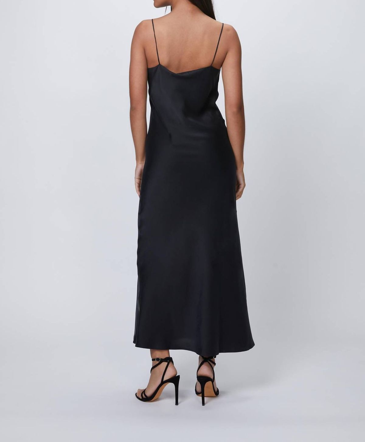 Style 1-3865016917-3855 ASCENO Size XS Homecoming Satin Black Floor Length Maxi on Queenly