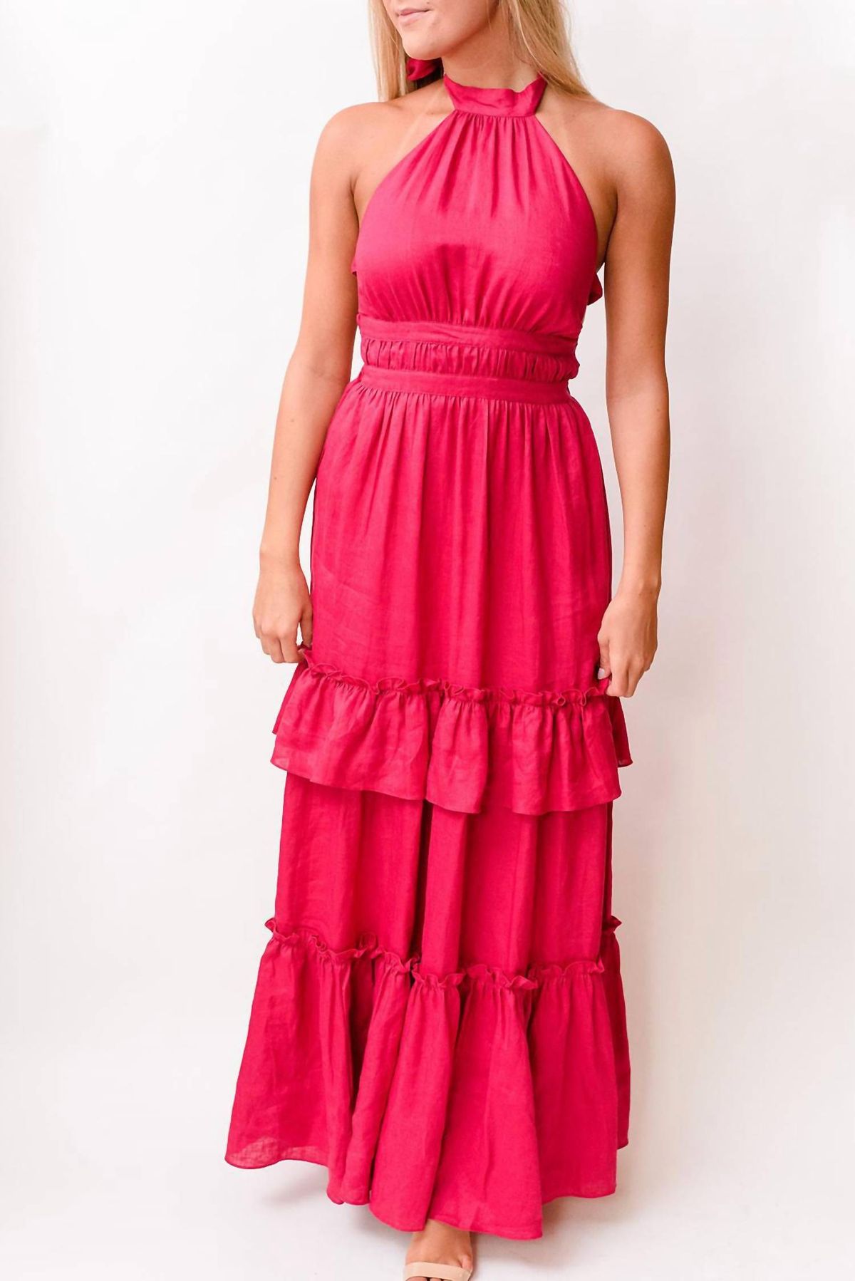 Style 1 894659774 2901 Cami NYC Size M Halter Pink A line Dress on