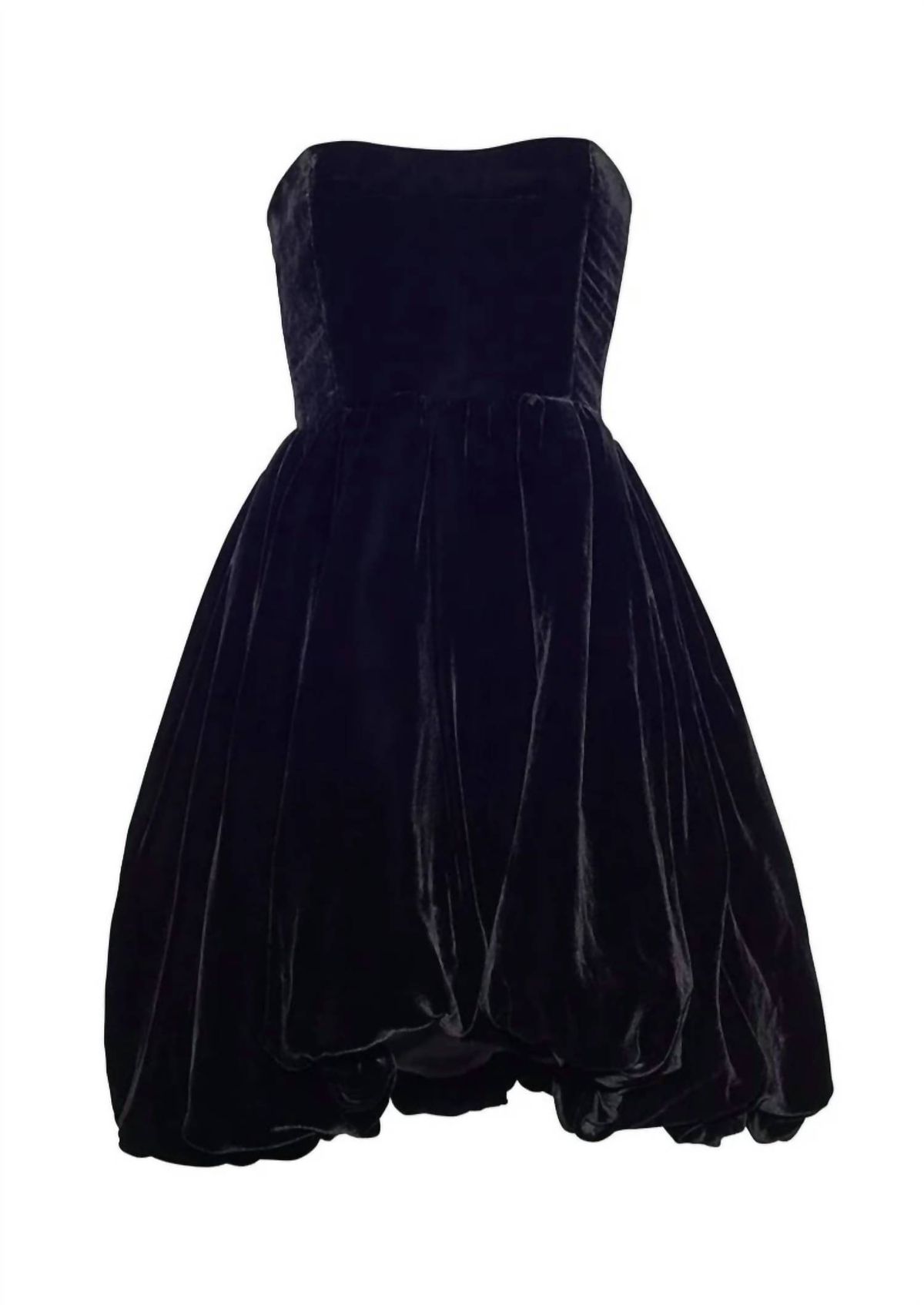 Style 1-2180039089-1498 Cara Cara Size 4 Homecoming Strapless Velvet Black Cocktail Dress on Queenly