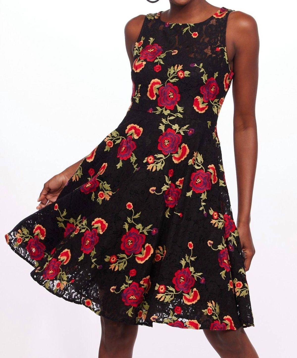 Style 1-1947745337-1498 EVA FRANCO Size 4 Homecoming Floral Multicolor Cocktail Dress on Queenly