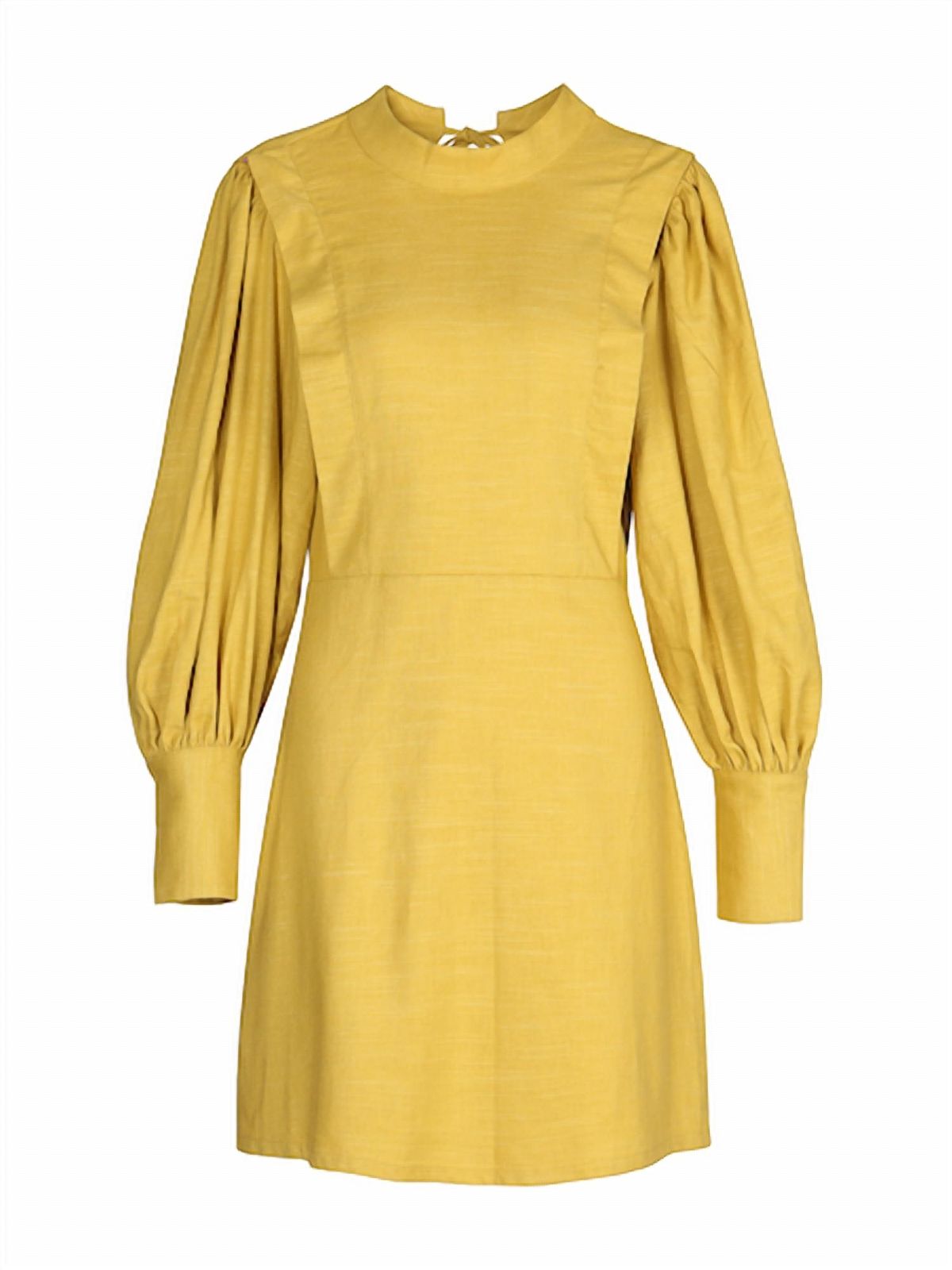 Style 1-2588225170-2588 FRNCH Size XS Homecoming Long Sleeve Yellow Cocktail Dress on Queenly