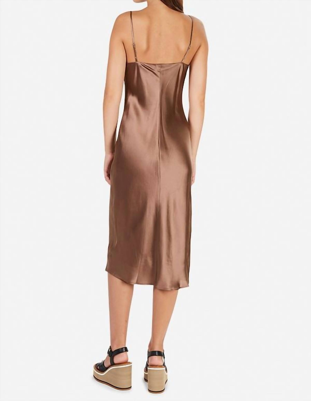 Style 1-4030374795-649 L'Agence Size 2 Bridesmaid Satin Brown Cocktail Dress on Queenly