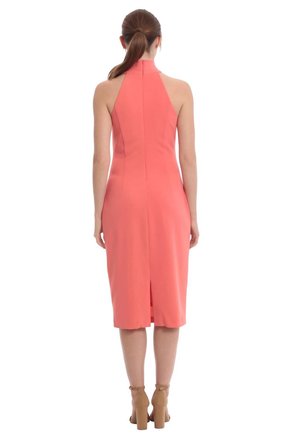 Style 1-3667497217-1498 LONDON TIMES Size 4 Halter Coral Cocktail Dress on Queenly