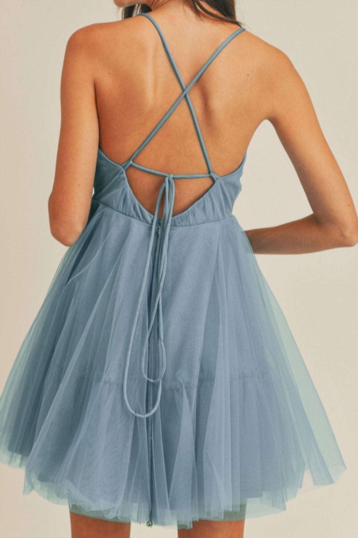 Style 1-1752030303-3236 MABLE Size S Homecoming Plunge Light Blue Cocktail Dress on Queenly