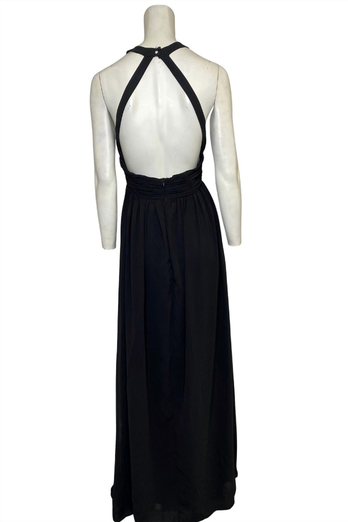 Style 1-2462450914-2696 Maniju Size L Wedding Guest Halter Black Floor Length Maxi on Queenly