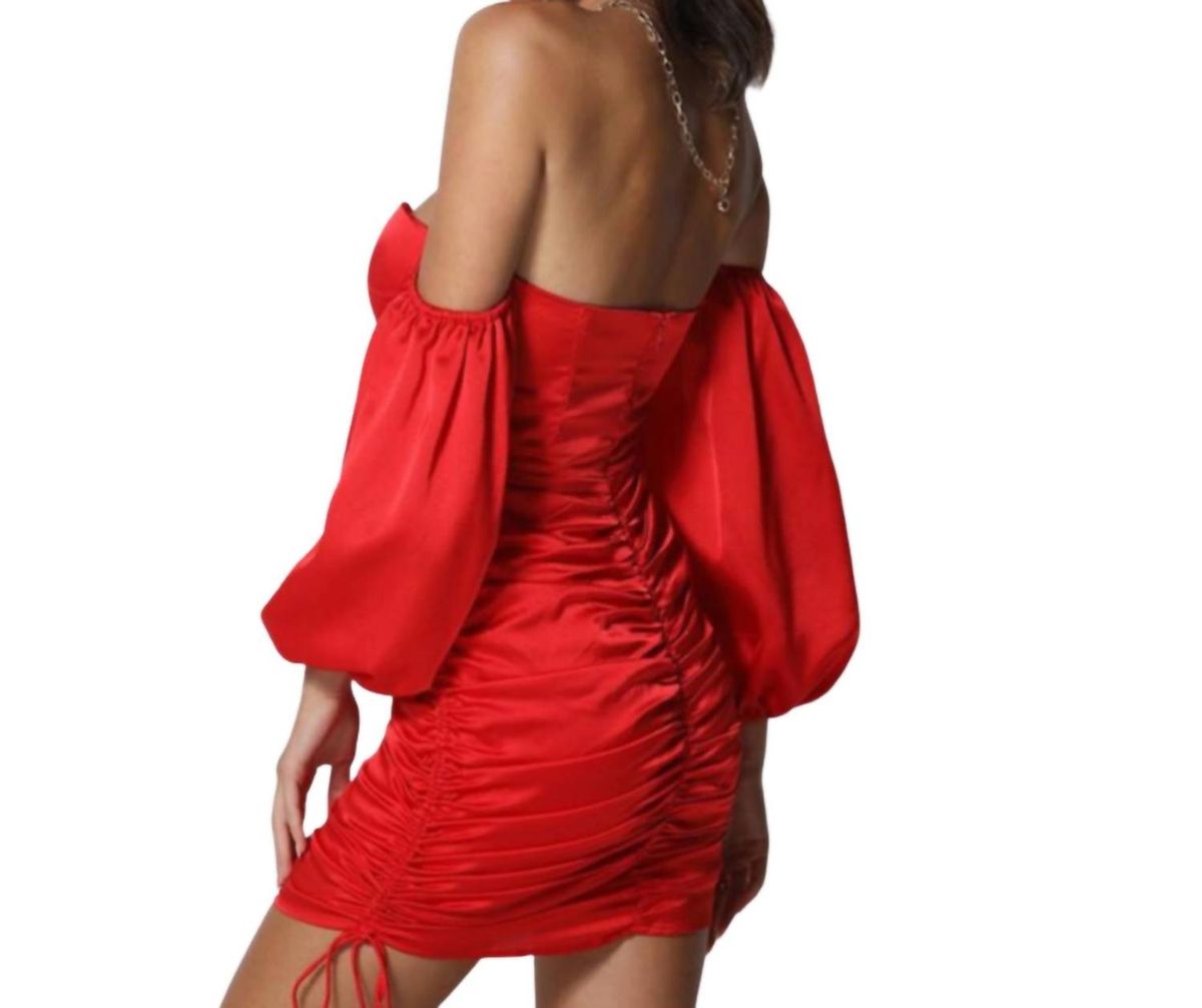 Style 1-1766290565-3855 RUNAWAY Size XS Off The Shoulder Red Cocktail Dress on Queenly