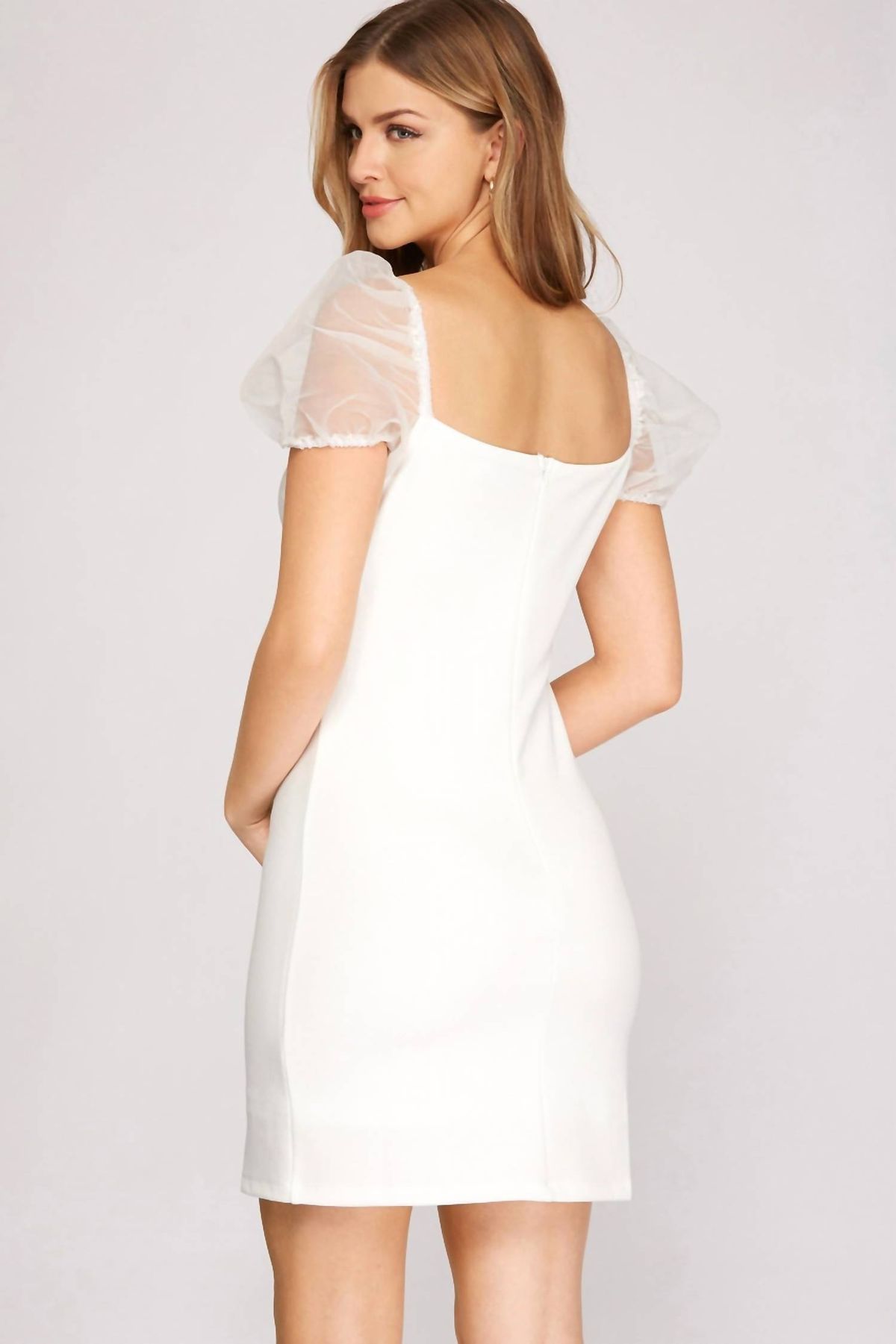 Style 1-3620379040-2696 SHE + SKY Size L White Cocktail Dress on Queenly