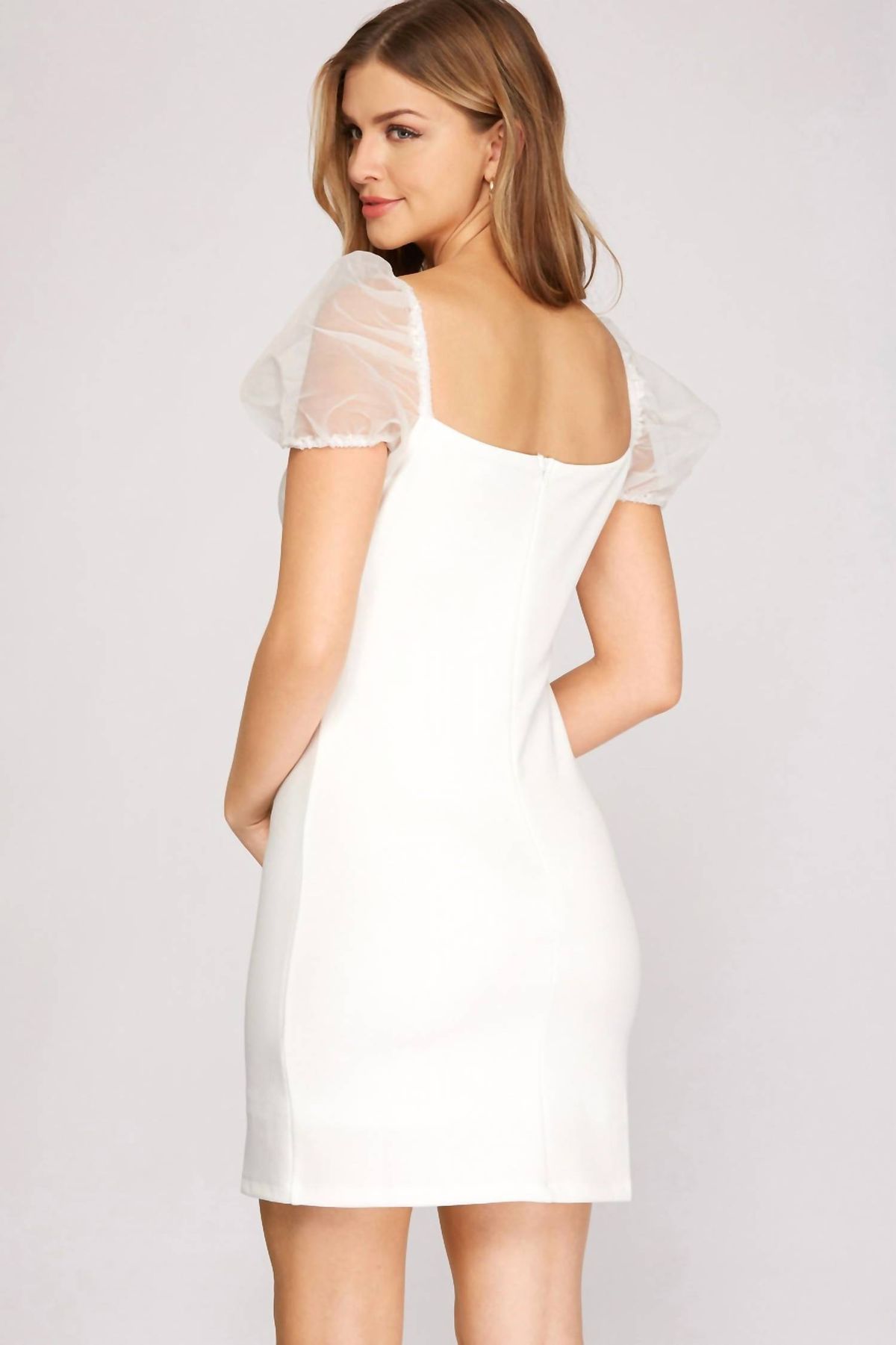 Style 1-3620379040-3236 SHE + SKY Size S White Cocktail Dress on Queenly