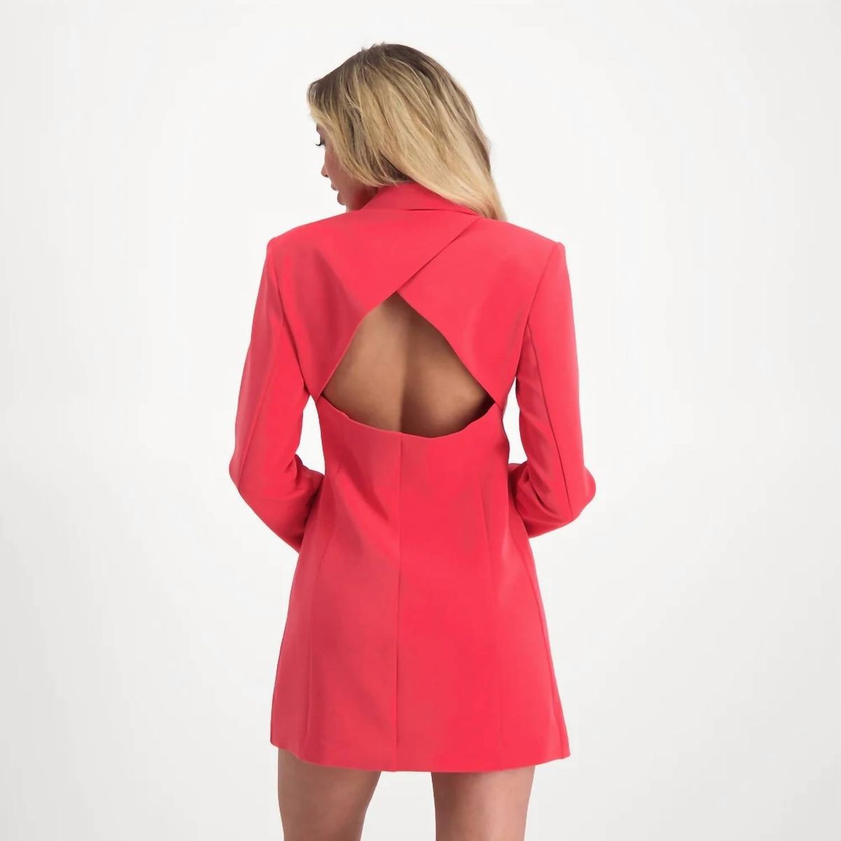 Style 1-3099965970-2696 STEVE MADDEN Size L Homecoming Blazer Hot Pink Cocktail Dress on Queenly