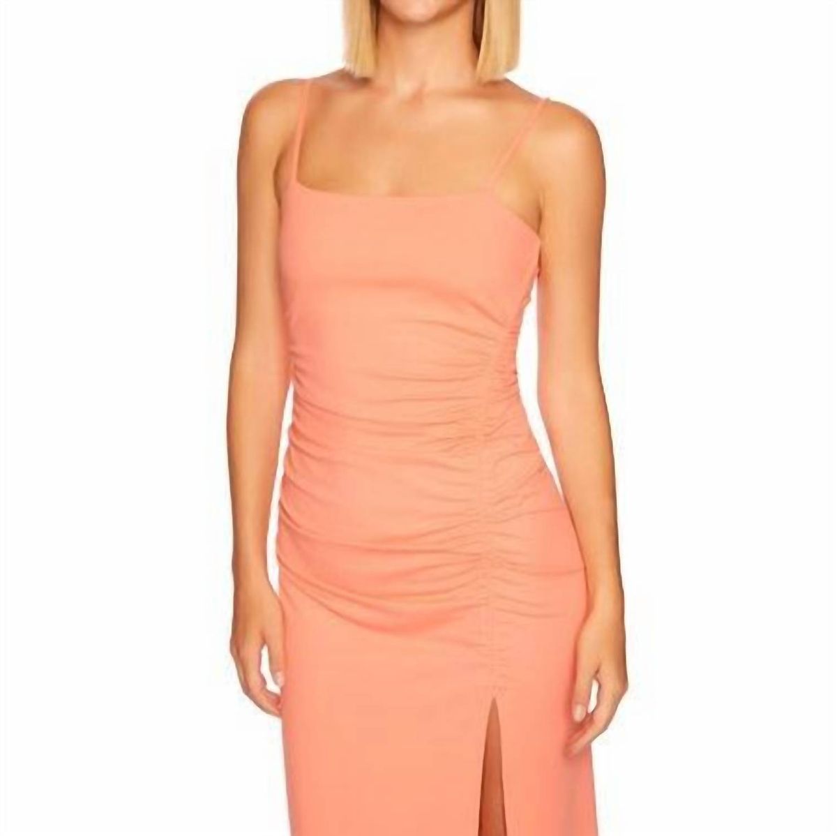 Style 1-1800296869-3010 Susana Monaco Size M Coral Side Slit Dress on Queenly