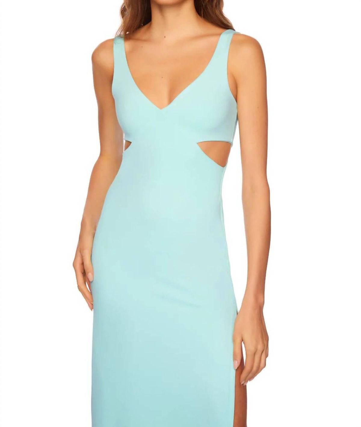 Style 1-3588506398-3236 Susana Monaco Size S Light Green Side Slit Dress on Queenly