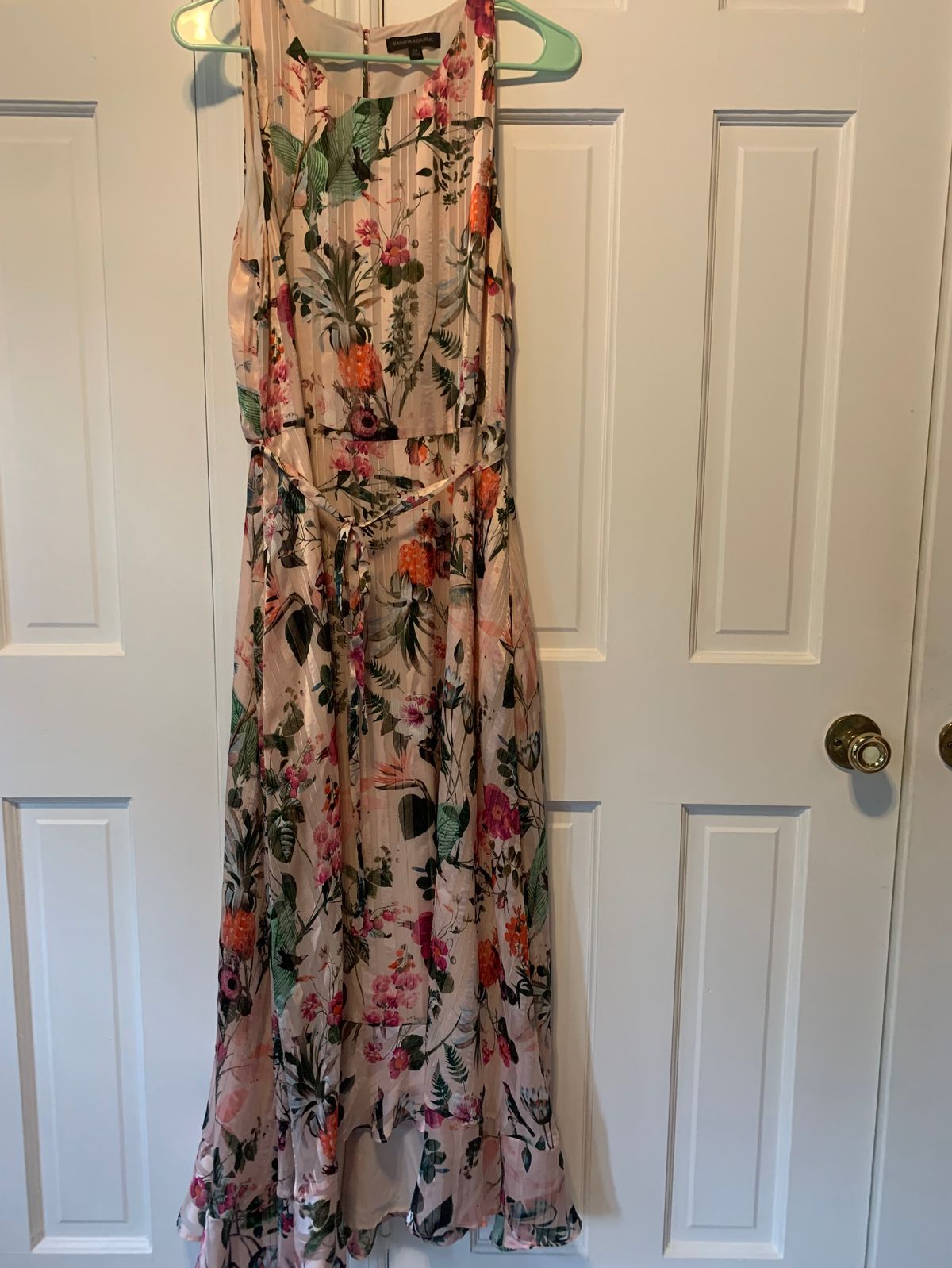 Banana Republic Size 14 Plunge Multicolor Mermaid Dress on Queenly